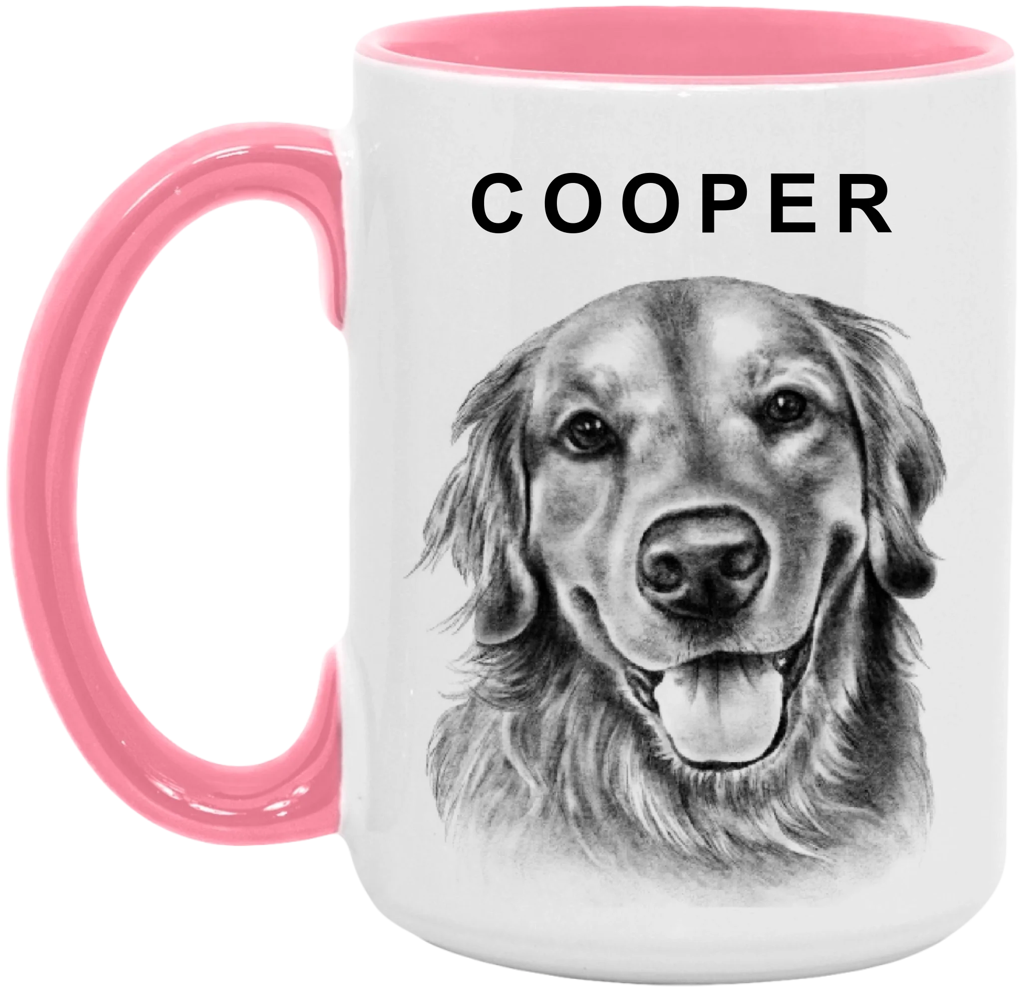 Charcoal Pet Portrait - Personalized Mug, Pet Drawing Portrait Gift