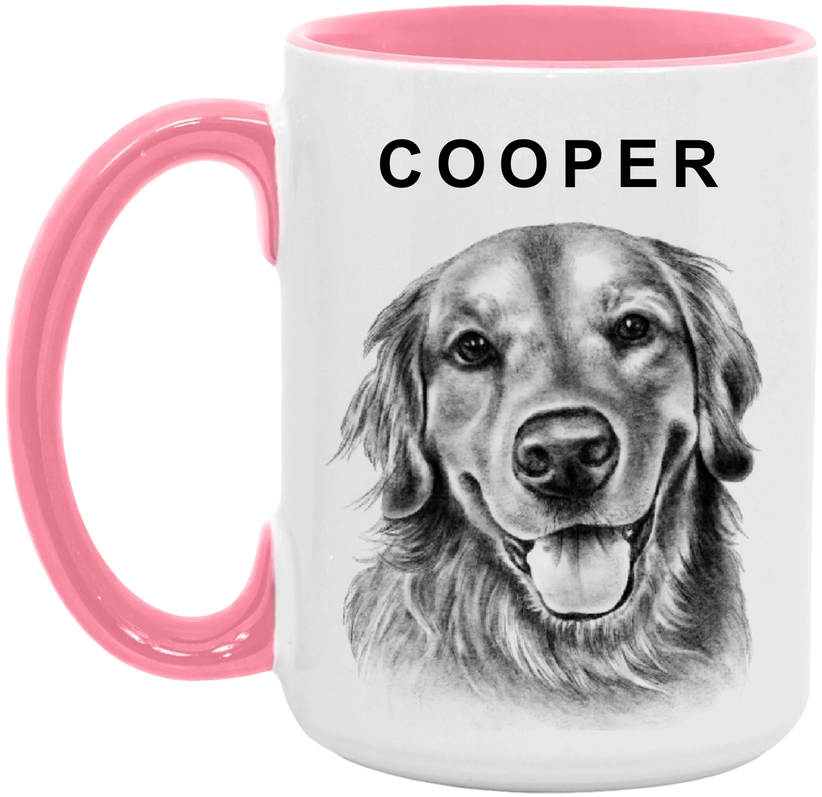 Charcoal Pet Portrait - Personalized Mug, Pet Drawing Portrait Gift