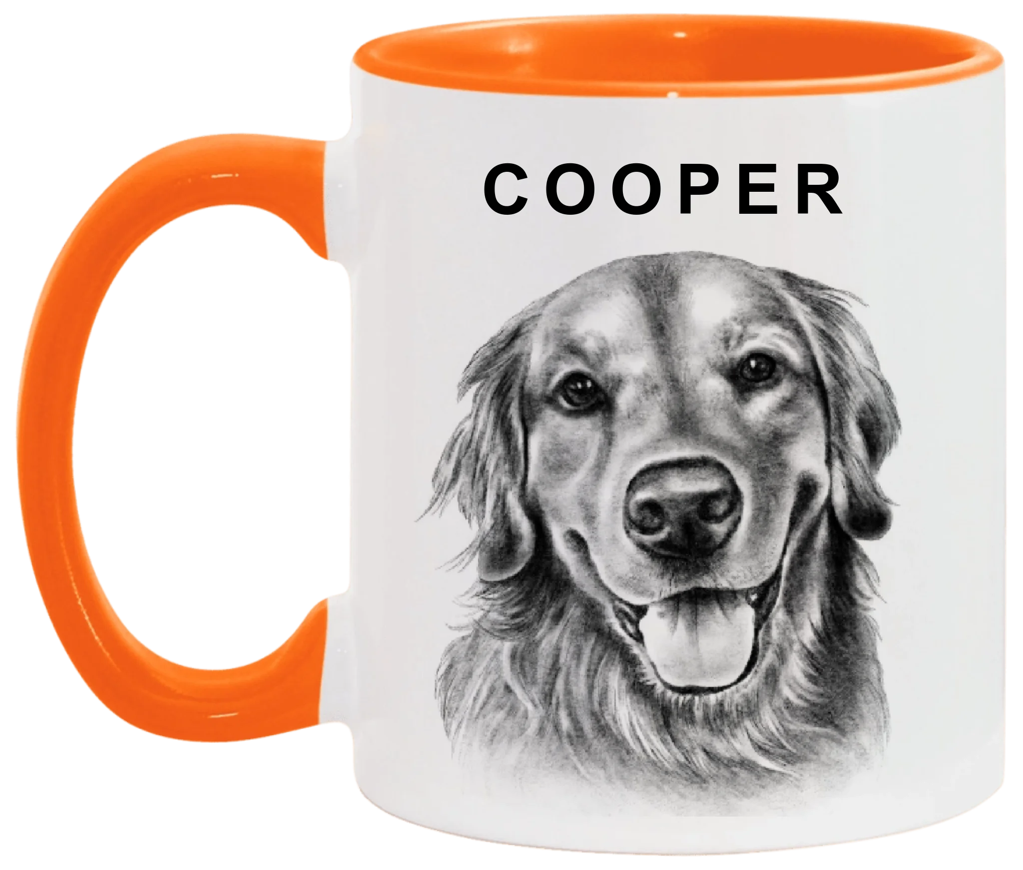 Charcoal Pet Portrait - Personalized Mug, Pet Drawing Portrait Gift