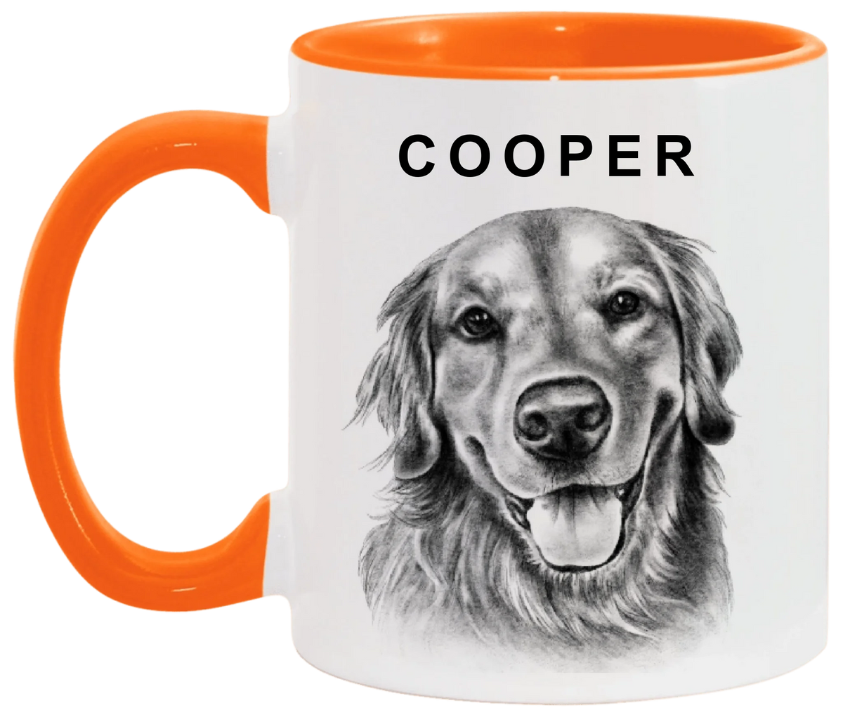 Charcoal Pet Portrait - Personalized Mug, Pet Drawing Portrait Gift