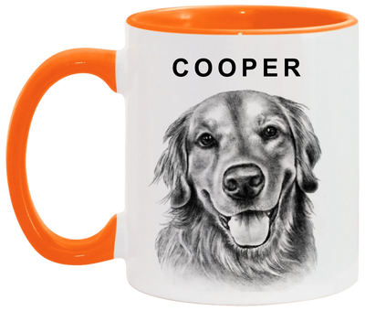 Charcoal Pet Portrait - Personalized Mug, Pet Drawing Portrait Gift