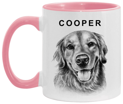 Charcoal Pet Portrait - Personalized Mug, Pet Drawing Portrait Gift