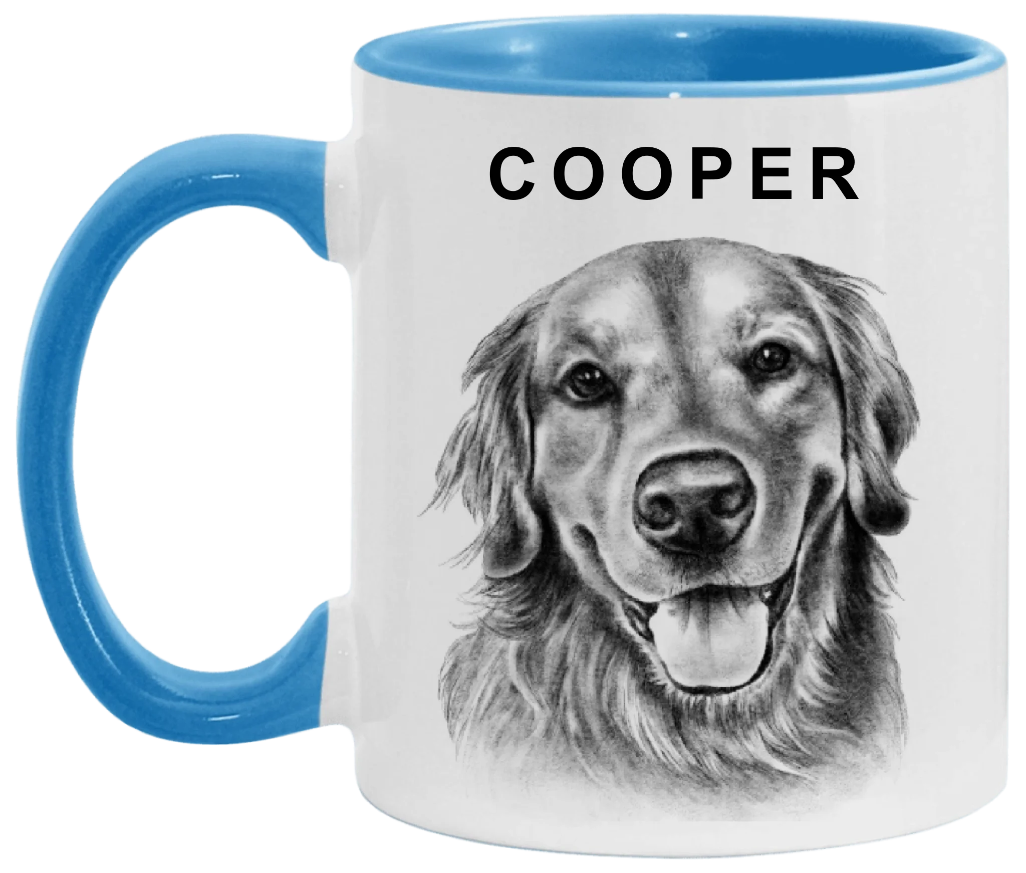 Charcoal Pet Portrait - Personalized Mug, Pet Drawing Portrait Gift