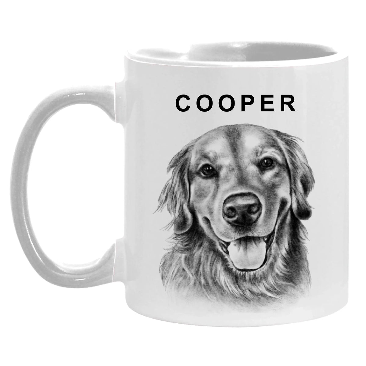 Charcoal Pet Portrait - Personalized Mug, Pet Drawing Portrait Gift