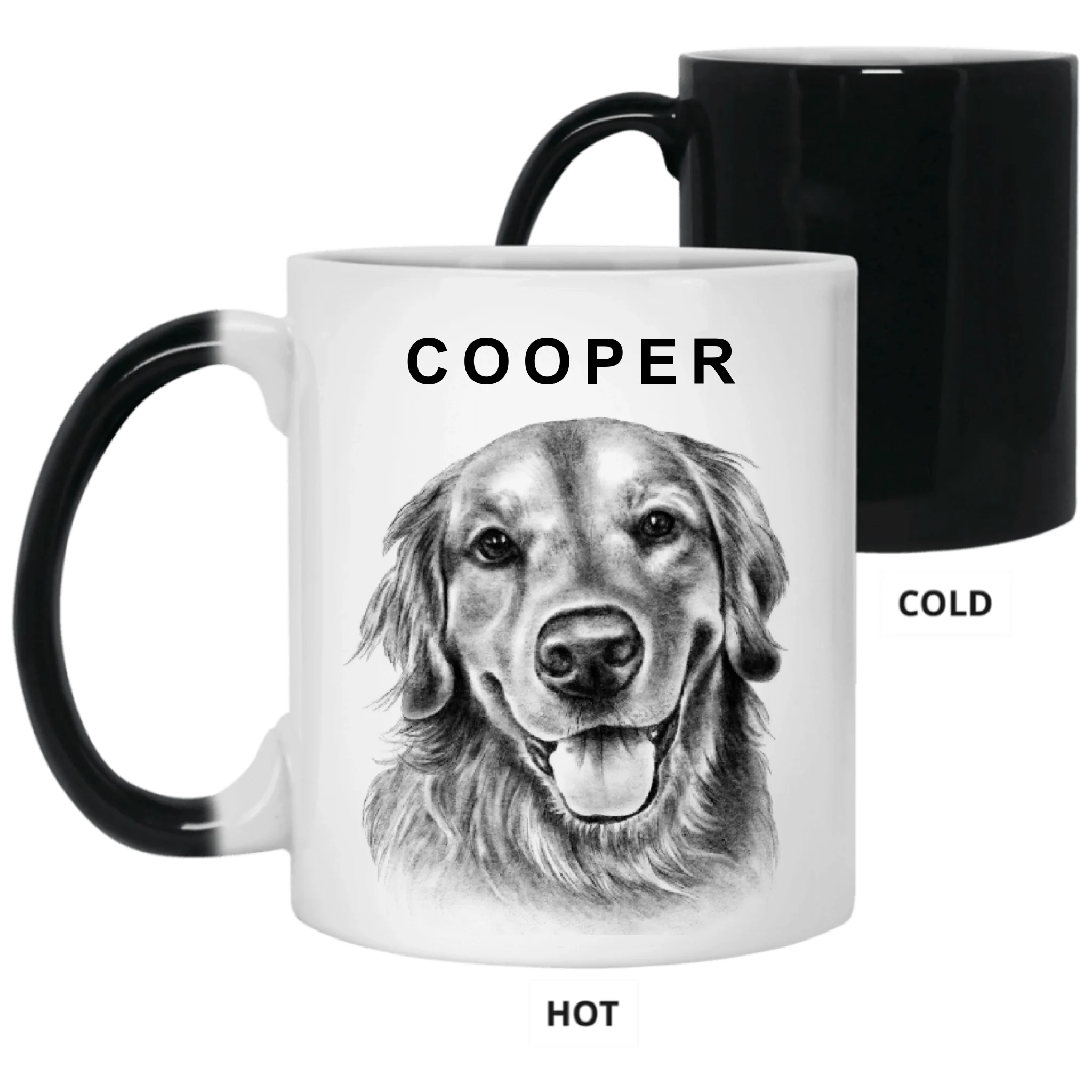 Charcoal Pet Portrait - Personalized Mug, Pet Drawing Portrait Gift