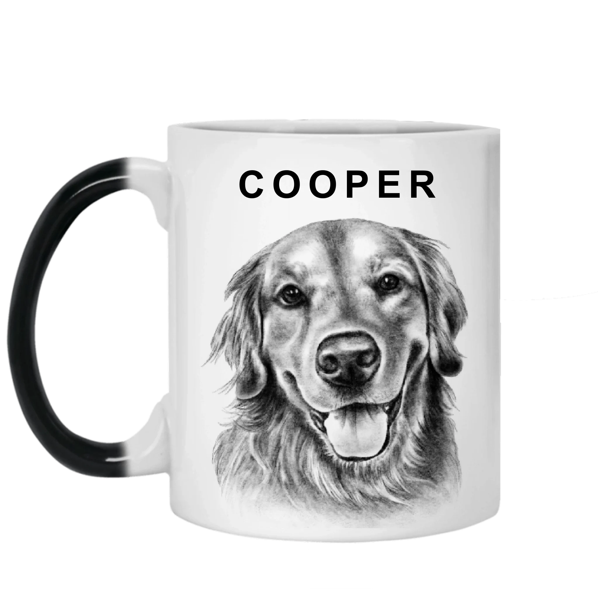 Charcoal Pet Portrait - Personalized Mug, Pet Drawing Portrait Gift