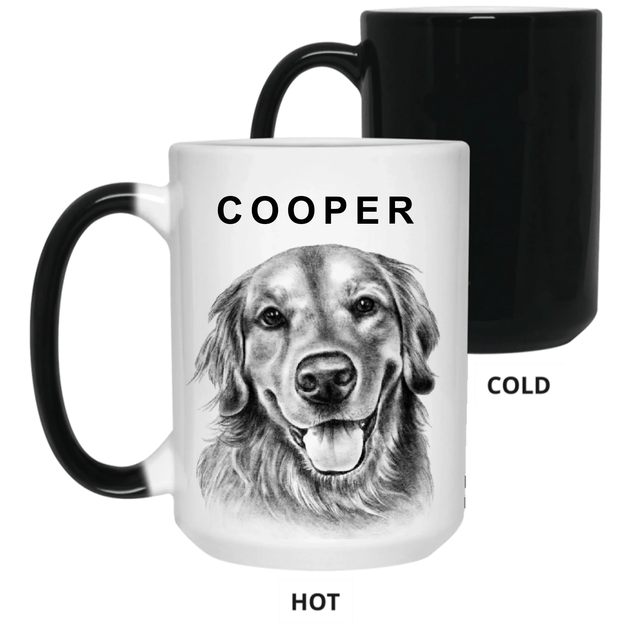 Charcoal Pet Portrait - Personalized Mug, Pet Drawing Portrait Gift