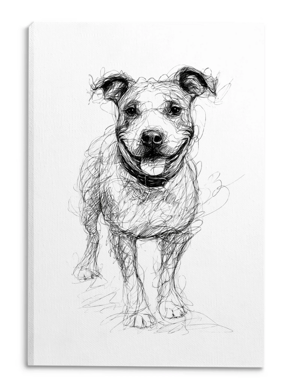 Abstract Scribble Pet Portrait - Personalized Poster, Minimalist Line Art Pet Wall Decor