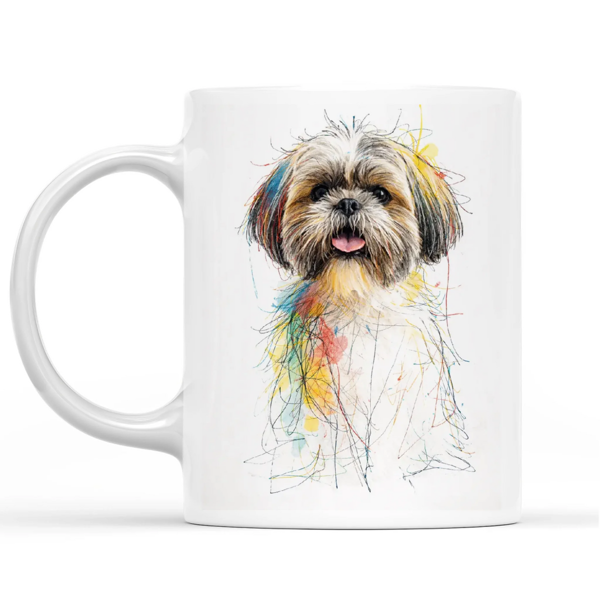 My Adorable Fur Friends Colorline Abstract Scribble Pet Portrait