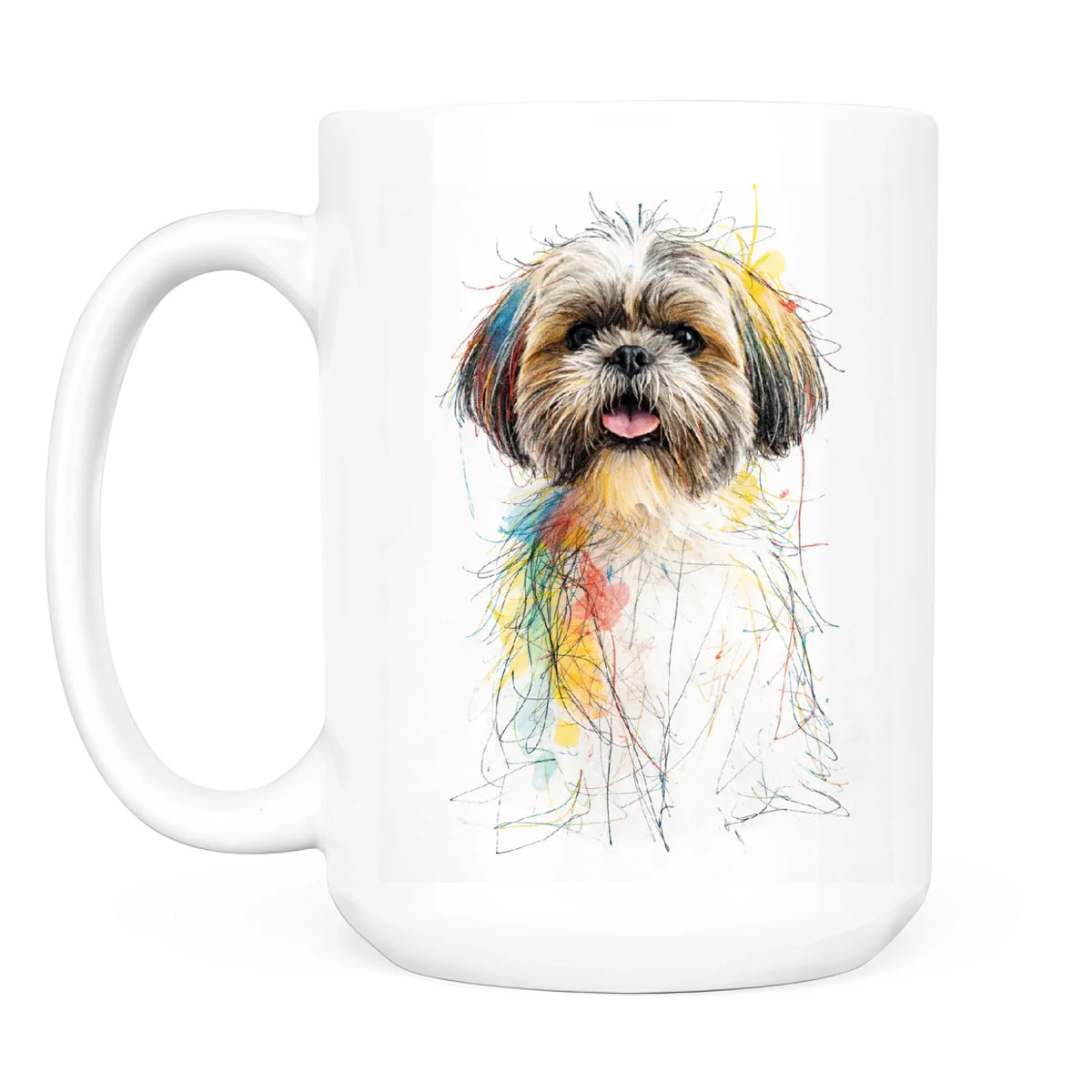 My Adorable Fur Friends Colorline Abstract Scribble Pet Portrait