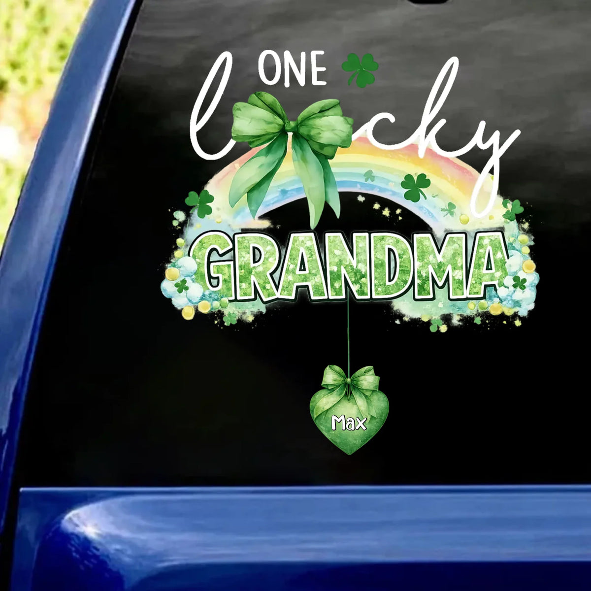 Lucky To Be Their Grandma - Personalized Decal, St. Patrick’s Day Home Decor, Lucky Gift For Grandma, Heartfelt Gift From Grandkids