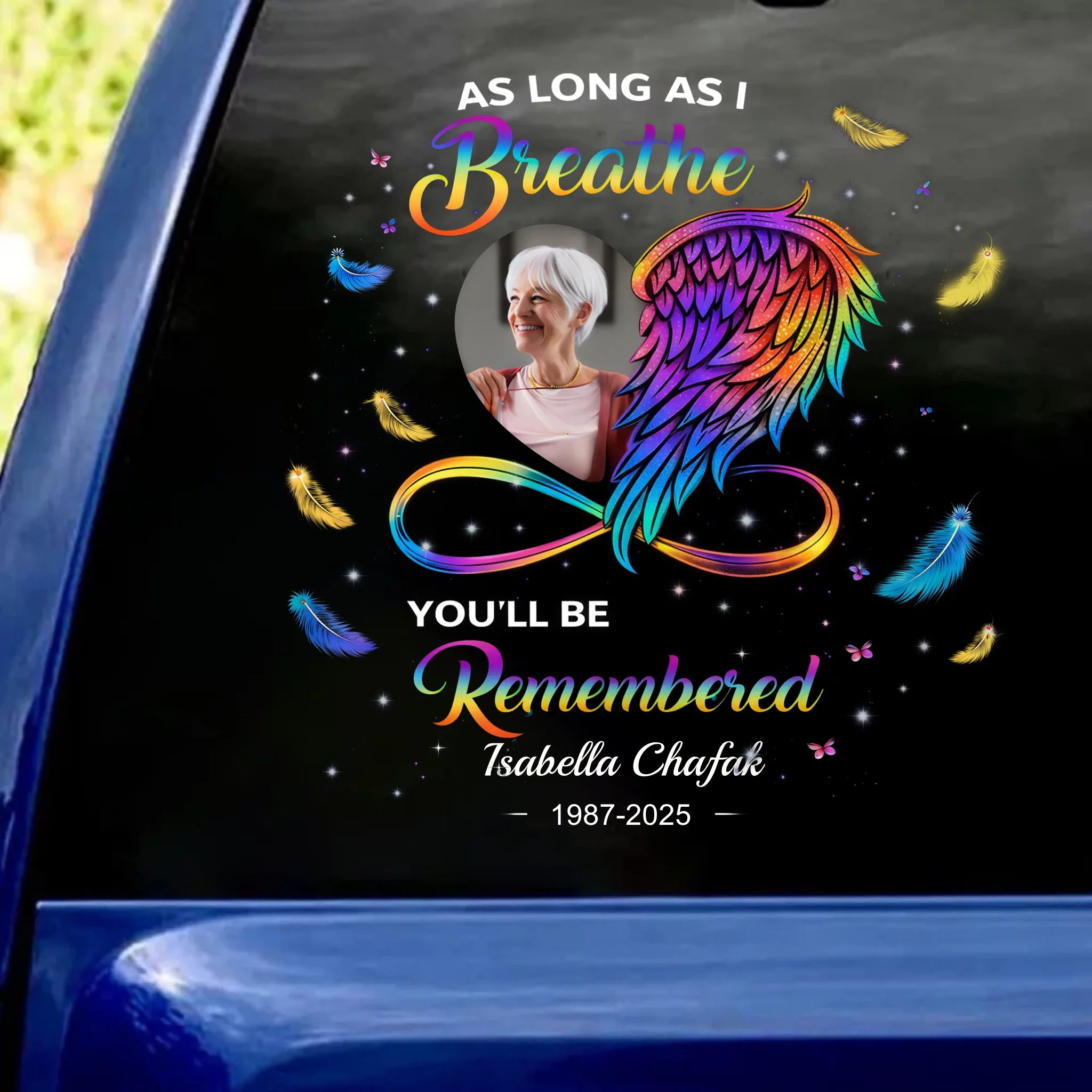 Gone Yet Never Forgotten – Personalized Car Decal, Remembrance Gift For Loss Of Loved One
