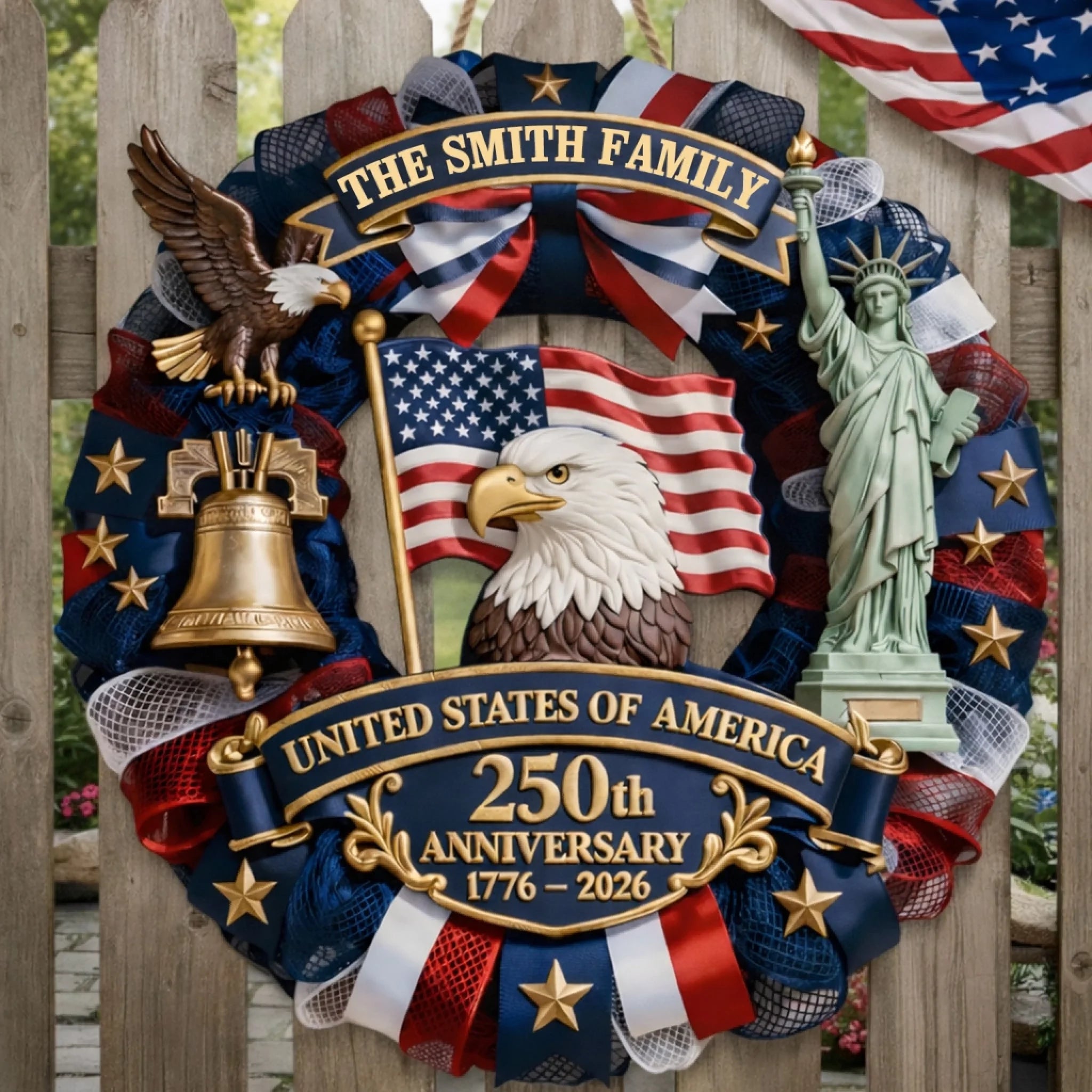 United States Of America 250th Anniversary - Personalized Wooden Sign, 250th Anniversary Gifts