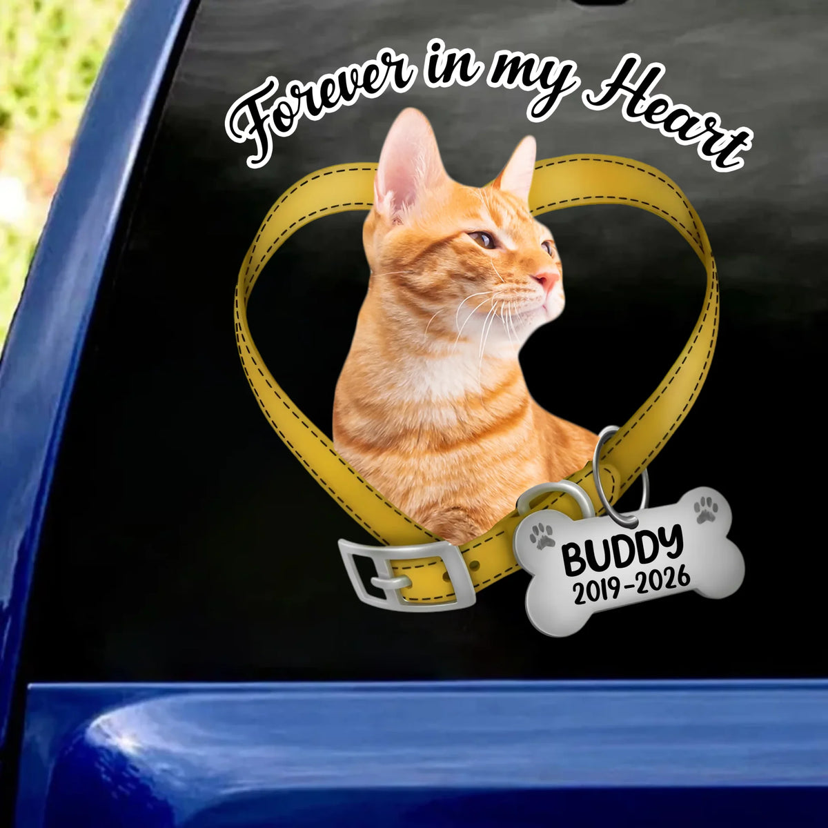 In Loving Of My Furry Friend Forever In My Heart - Personalized Decal, Memorial Gift For Loss Of Pet