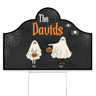 Halloween Ghost Family - Personalized Yard Sign Custom Shape, Halloween Yard Sign, Halloween Outdoor Decor - YS150TL