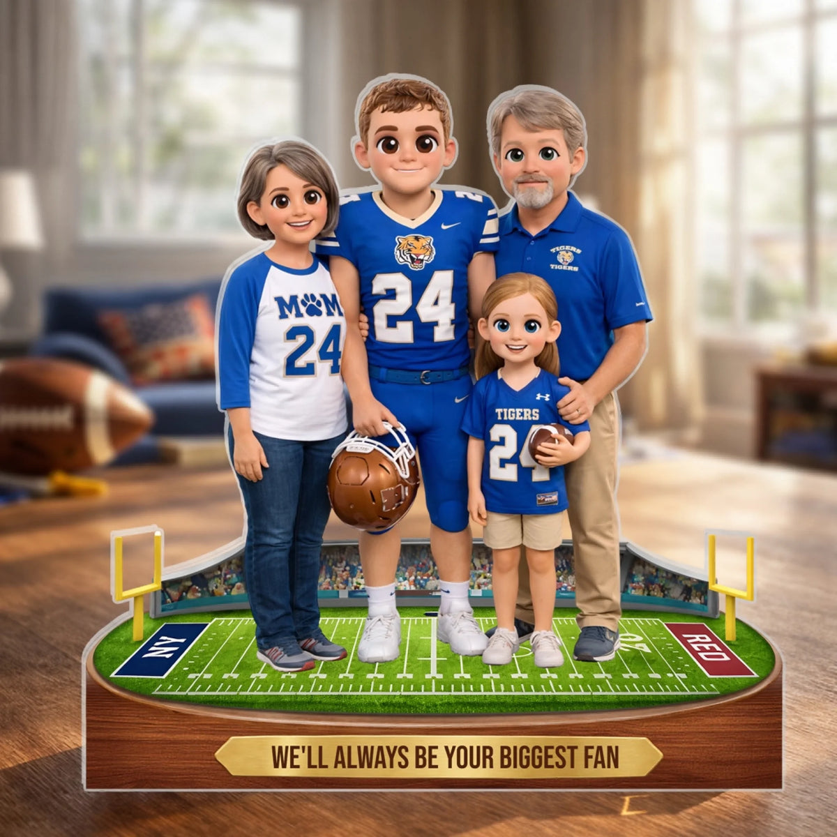 We Will Always Be Your Biggest Fan - Personalized Acrylic Plaque, Gift For Football Lover, Football Player Home Decor