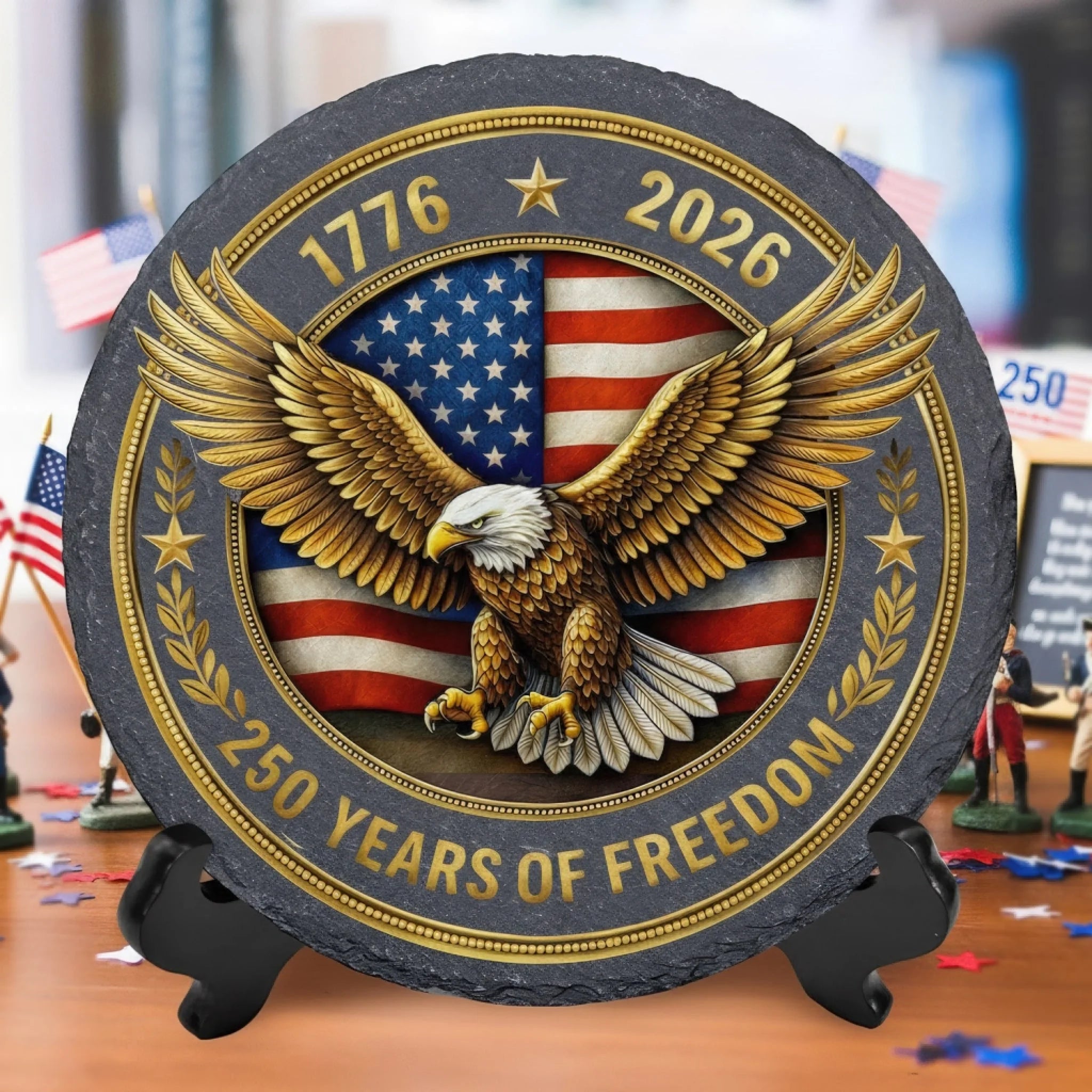 Proud Of US 250 Years Freedom - Personalized Stone, Gift For 250th Anniversary, Patriotic Home Decor