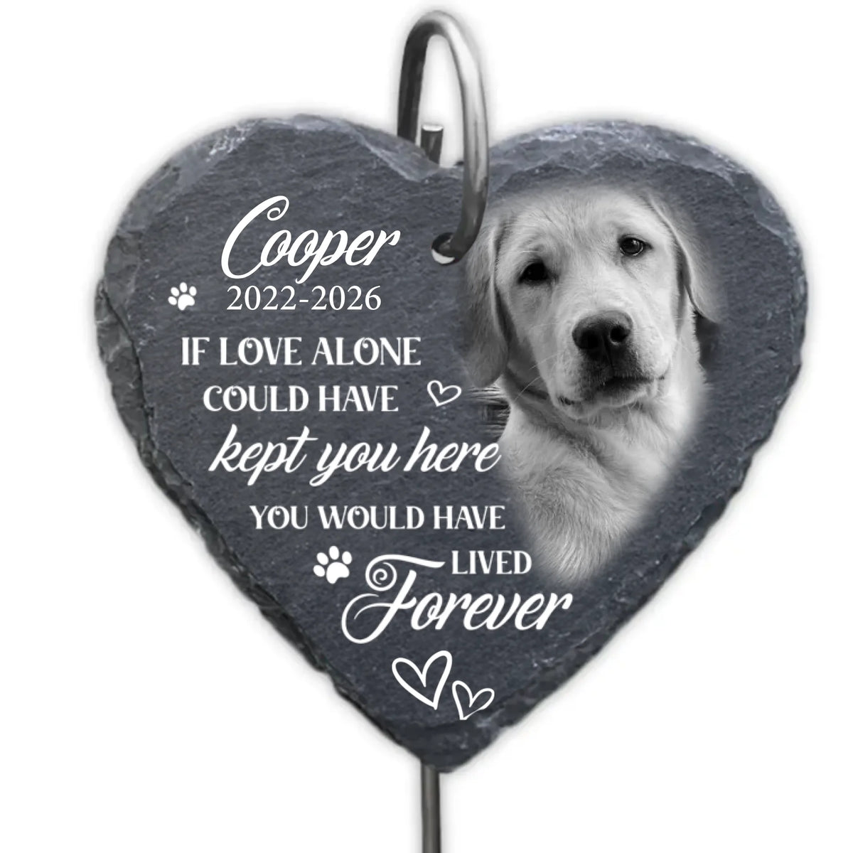 A Loving Tribute For A Cherished Pet - Personalized Garden Slate, Memorial Slate Garden Keepsake, Loss Of Pet Gift
