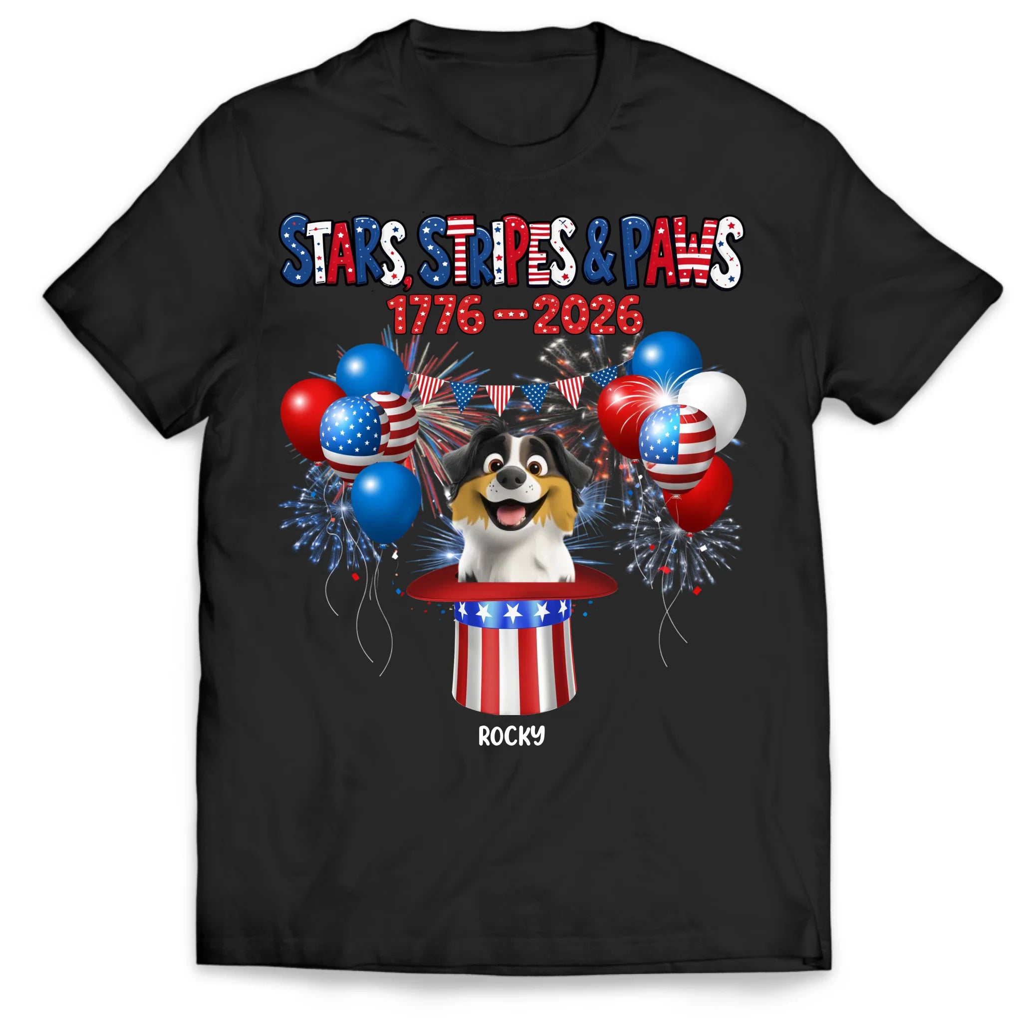 Limited Edition Pet Celebrated USA 250 Years Anniversary - Personalized T-Shirt, Gift For Pet Lovers, USA 250 Years Anniversary Gift