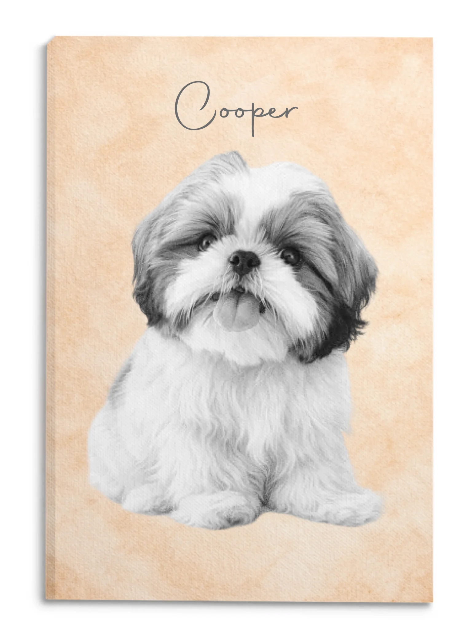 My Heart Has Paws - Personalized Canvas, Drawing Black & White Portrait From Photo, Gift For Pet Lovers