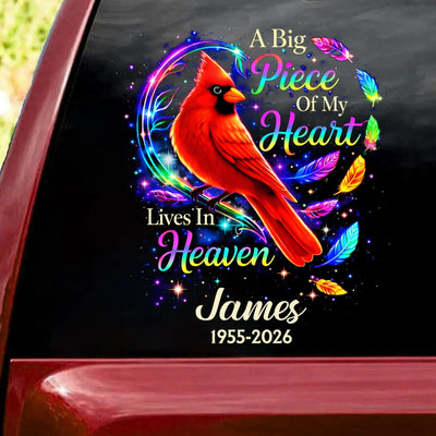 Cardinal Forever Loved My Guardian Angel - Personalized Decal, In Loving Memory Loss Of Loved One, Memorial Decal