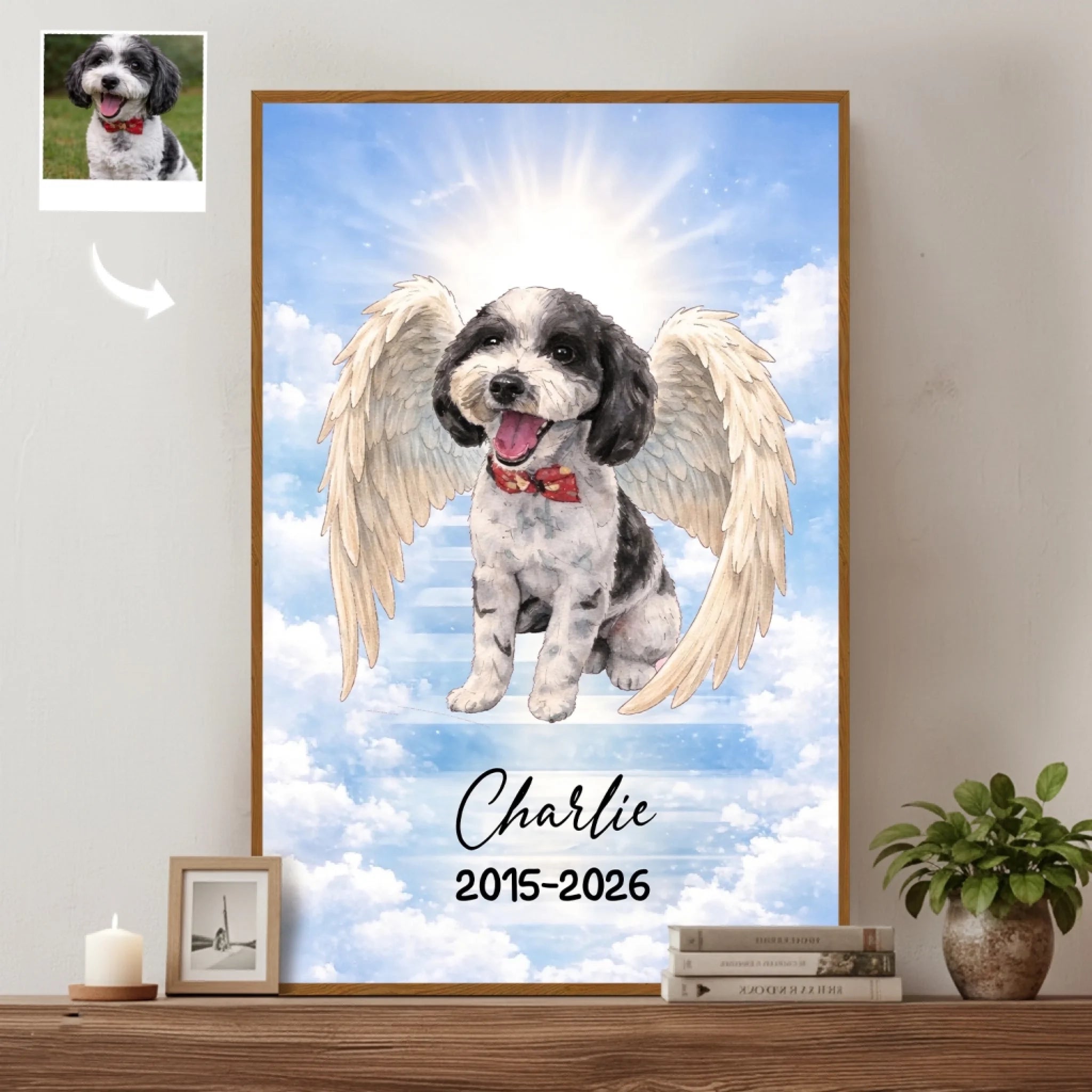 Held In Love, Remembered Always - Personalized Poster, Memorial Gift For Loss Of Pet, Drawing Pet Portrait From Photo