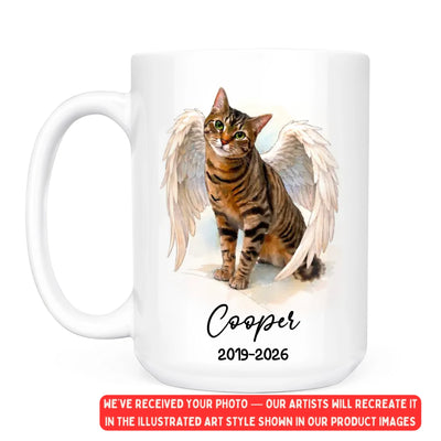 Tiny Paws, Endless Love - Personalized Mug, Memorial Gift For Loss Of Pet, Drawing Pet Portrait From Photo