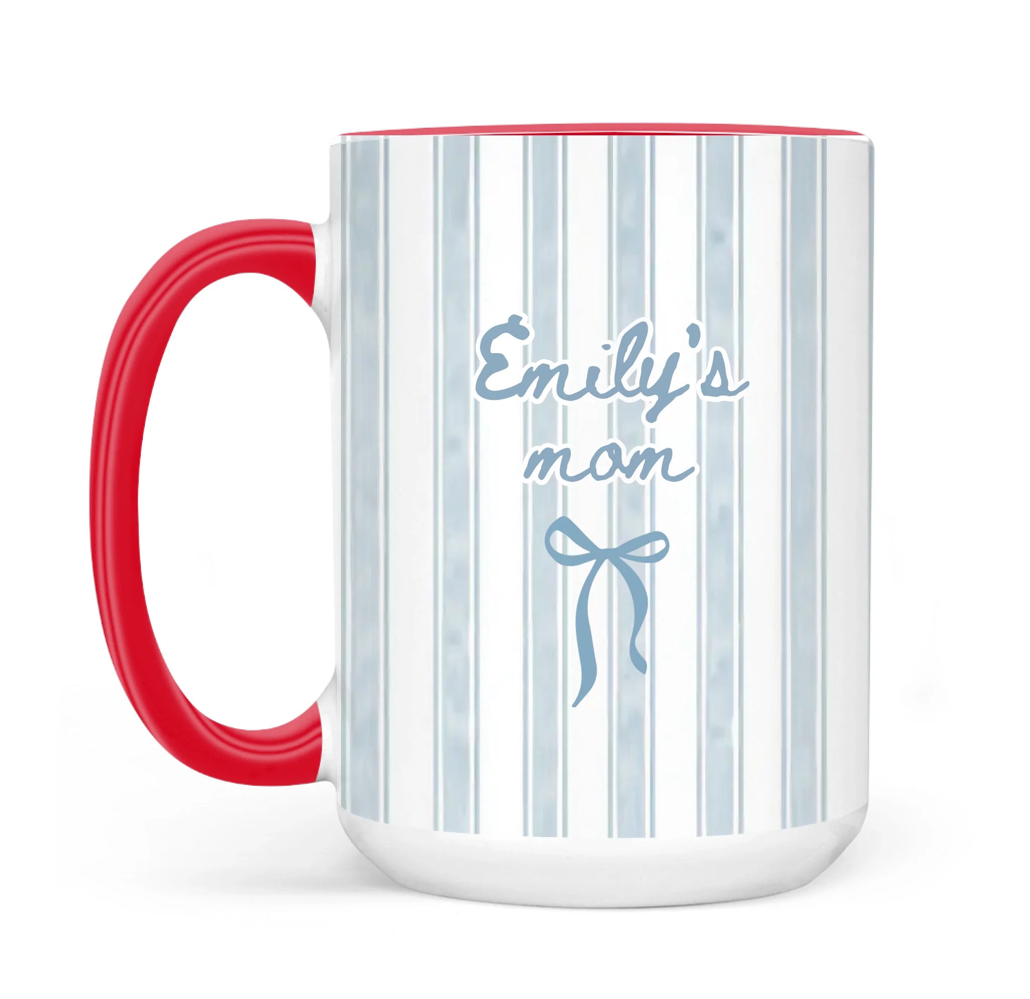 First Time Mom - Personalized Mug, Gift For New Mom, Blue Stripe Mug, Future Mom Gift, New Baby Gift For Mom