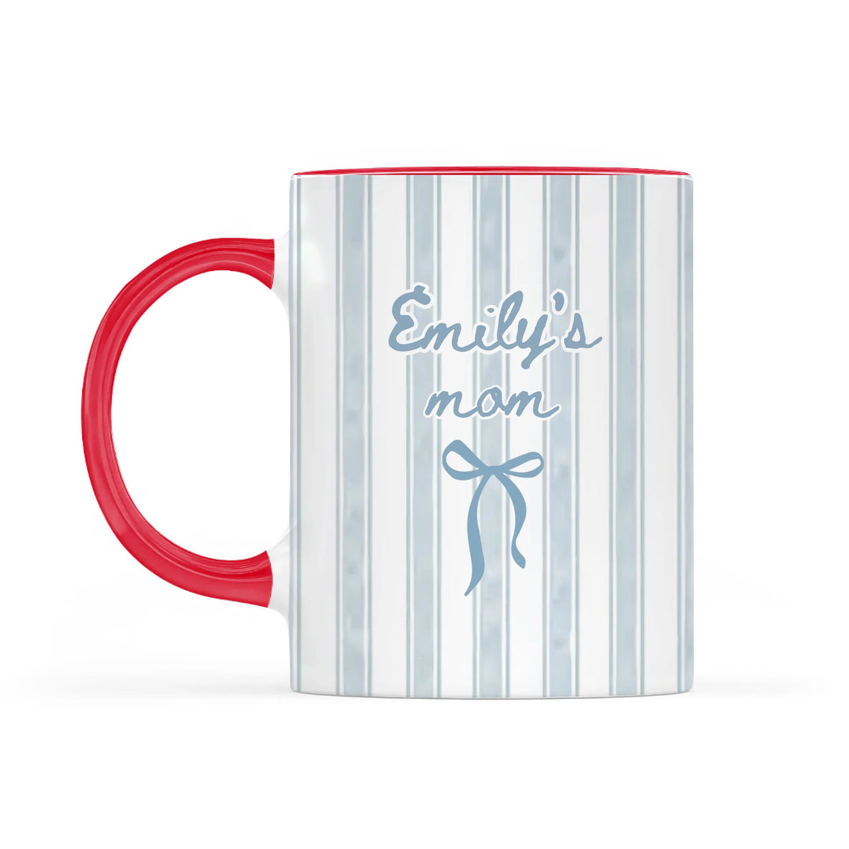 First Time Mom - Personalized Mug, Gift For New Mom, Blue Stripe Mug, Future Mom Gift, New Baby Gift For Mom