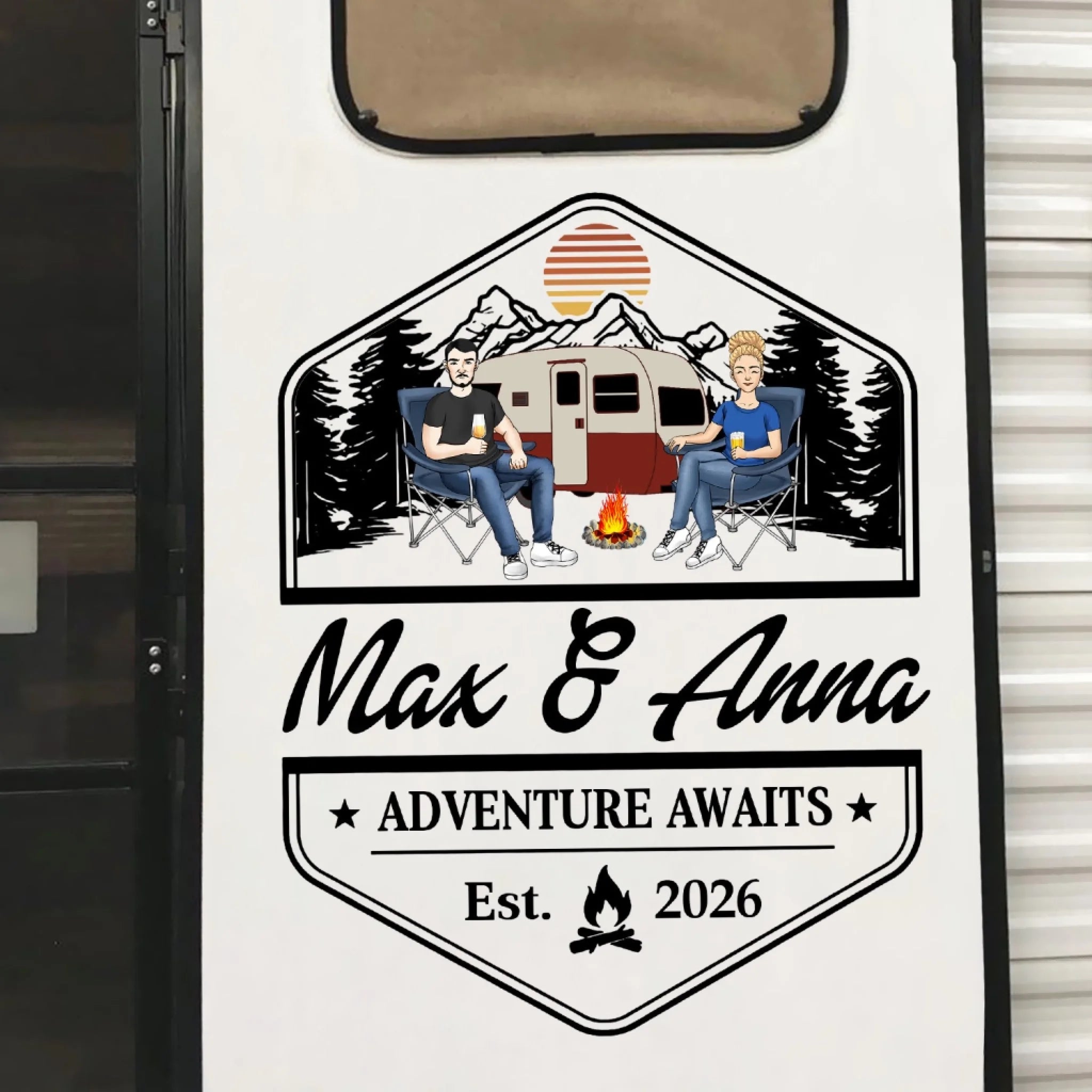 Together We Roam - Personalized Decal, Gift For Camping Lover, Couple Camping Decal, RVs Decor