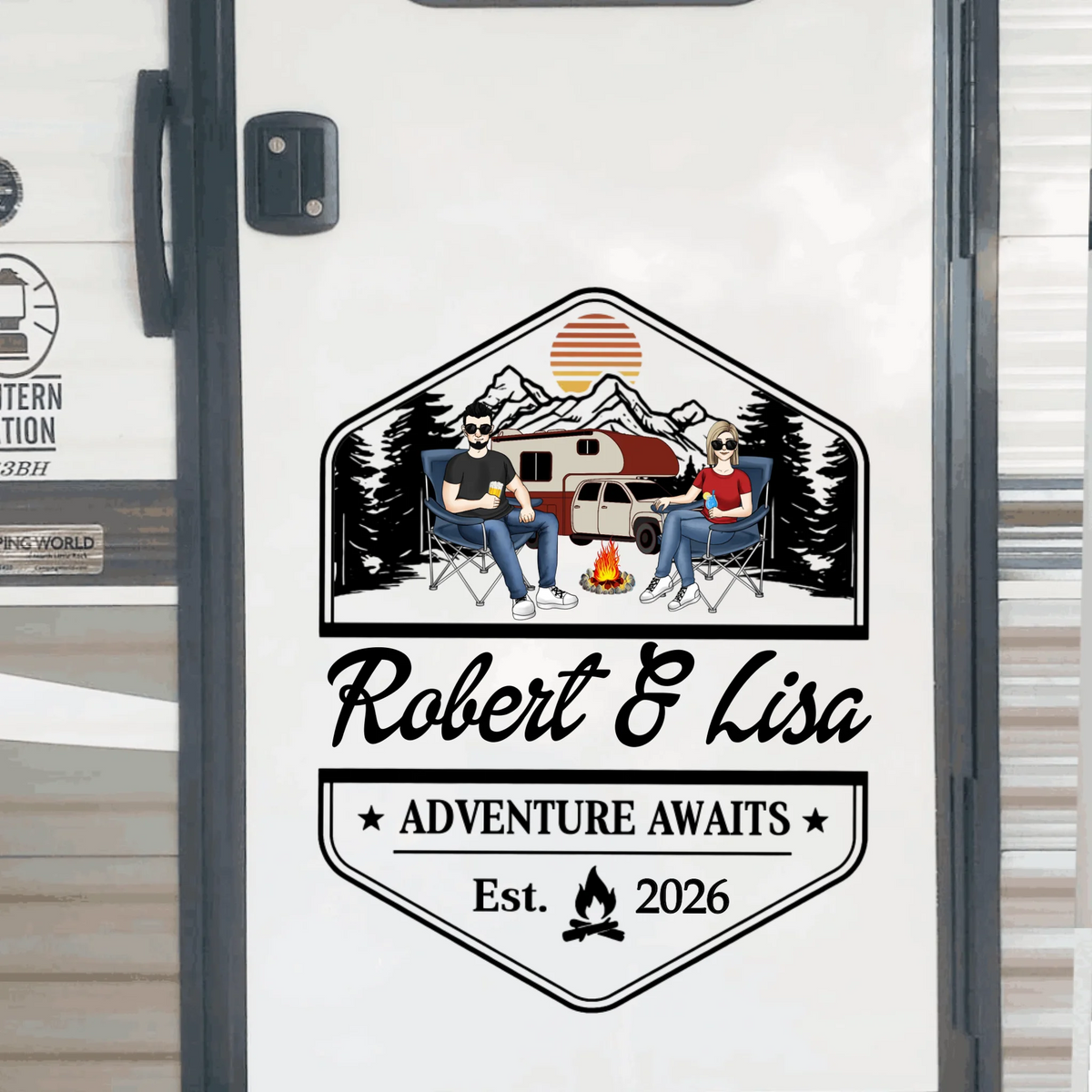 Together We Roam - Personalized Decal, Gift For Camping Lover, Couple Camping Decal, RVs Decor