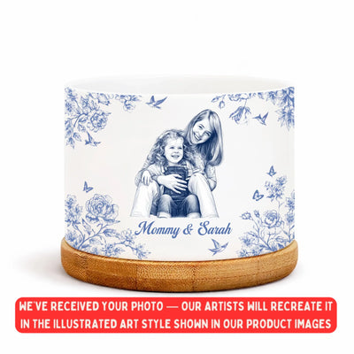 A Mother’s Love In Every Line - Personalized Plant Pot, Gift For Mom, Drawing Portrait From Photo