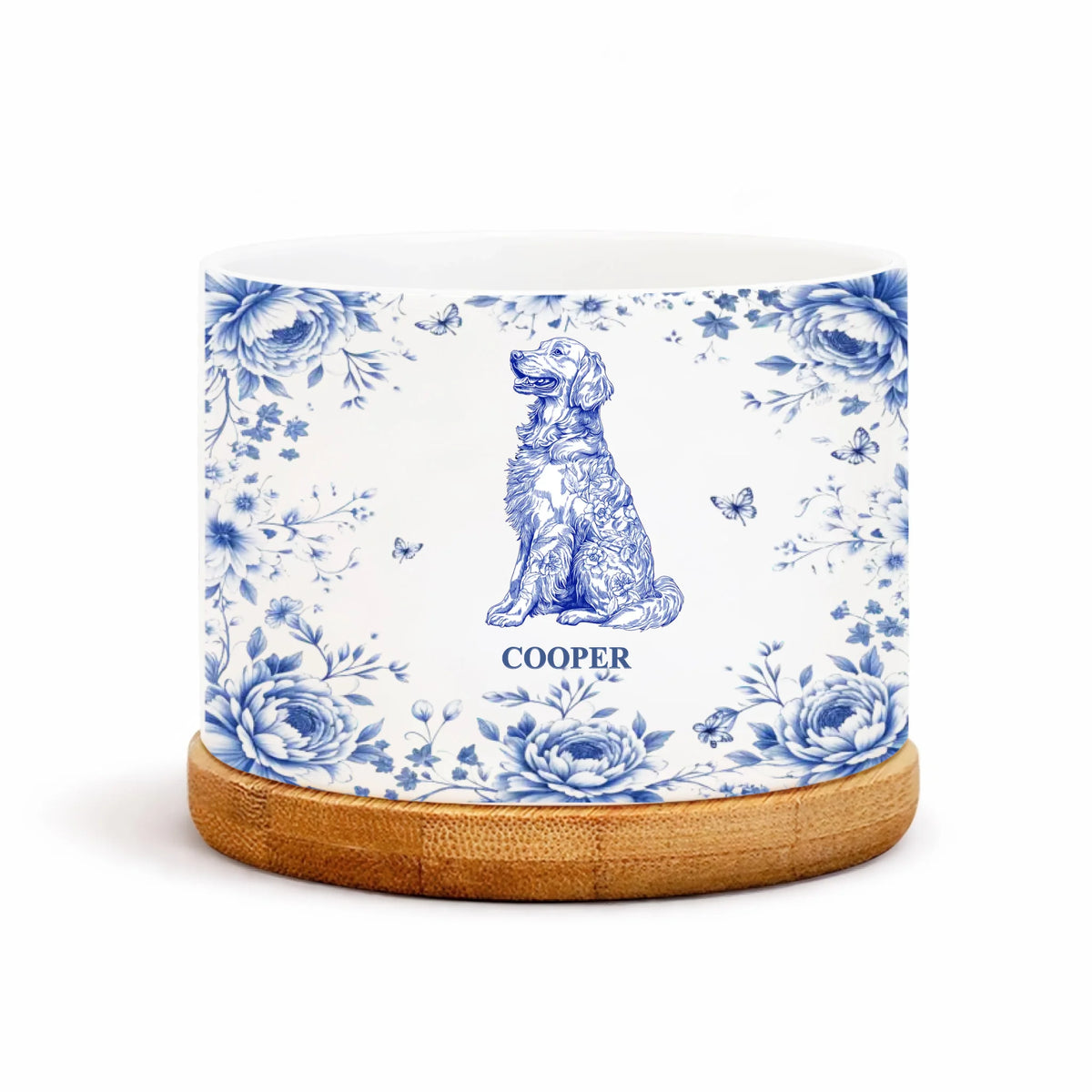 A Little Garden For Your Best Friend - Personalized Plant Pot, Gift For Pet Lover, Toile De Jouy Art Style, Dog Owner Meaningful Gift