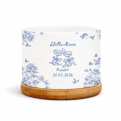 True Love Stories Never Have Endings - Personalized Plant Pot, Gift For Couple, Engagement Plant Pot Gift,  Floral Wedding