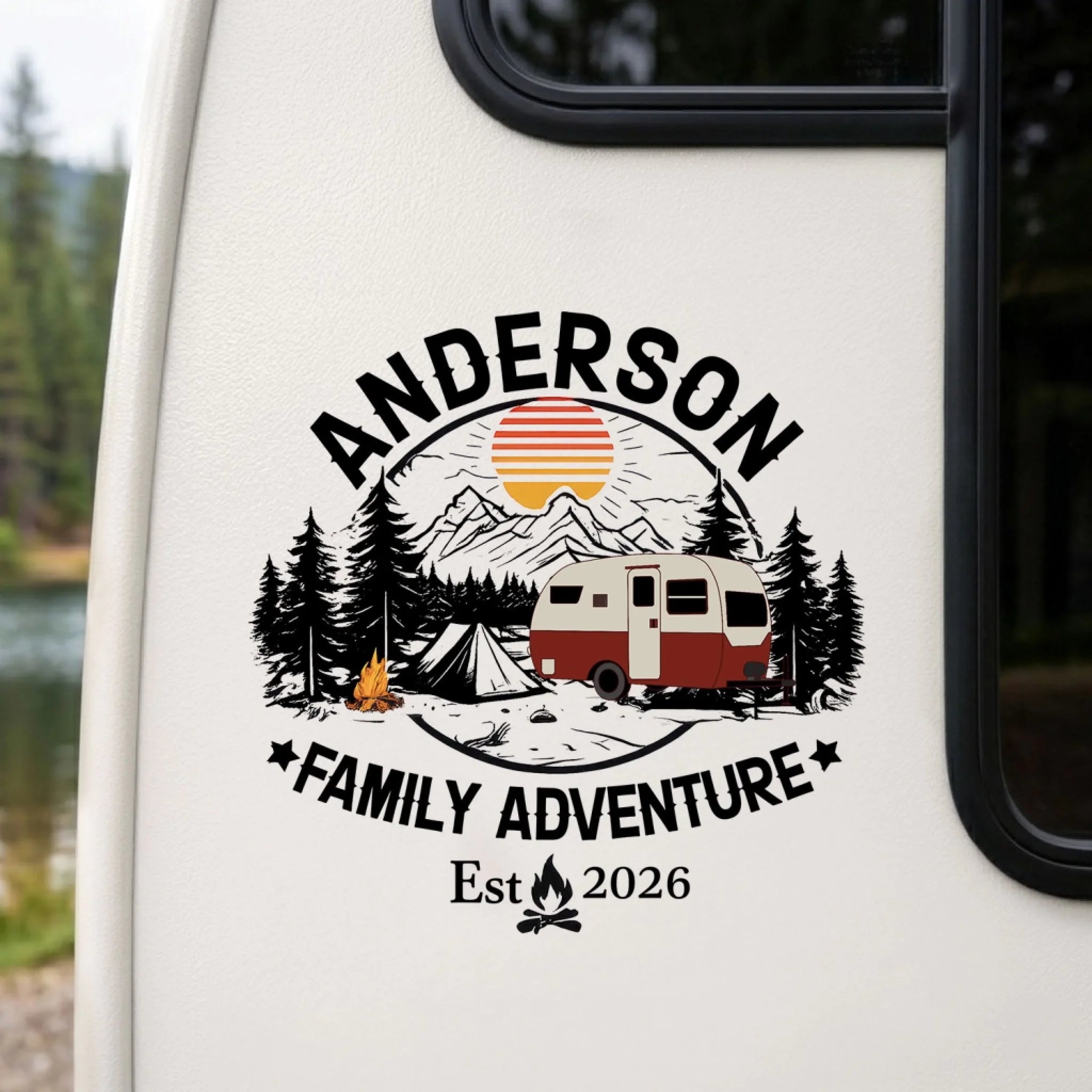 All Family Adventure Are Wonderful - Personalized Decal, Gift For Camping Lover, Decal For RVs