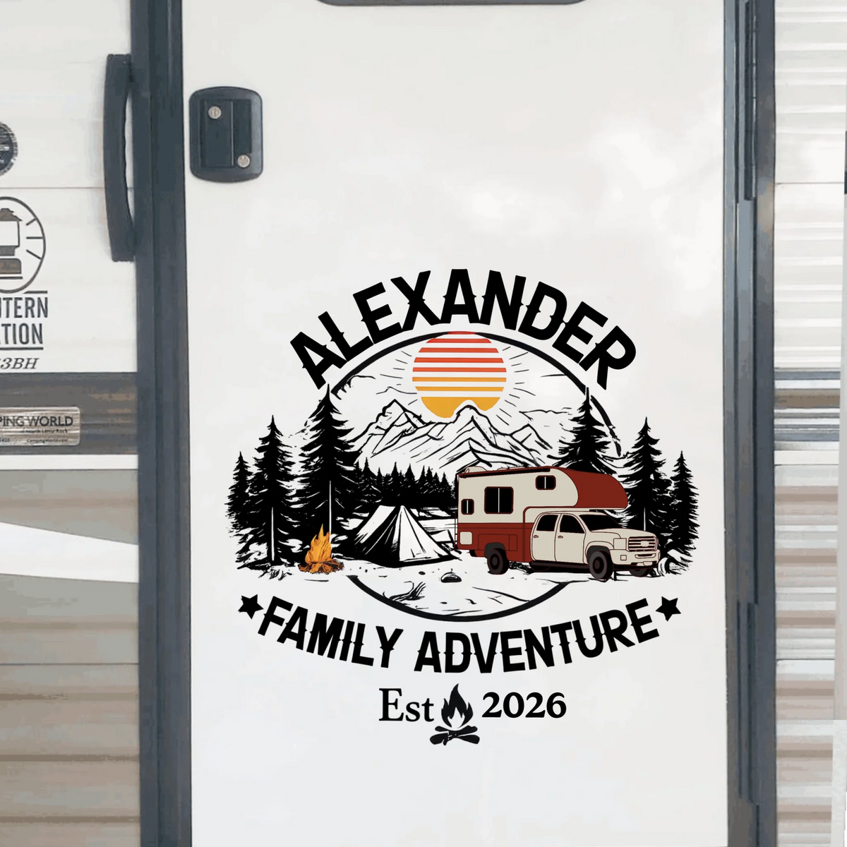 All Family Adventure Are Wonderful - Personalized Decal, Gift For Camping Lover, Decal For RVs