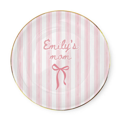 First Time Mom - Personalized Jewelry Dish, Gift For New Mom, Blue Stripe Gift, Future Mom Gift, New Baby Gift For Mom