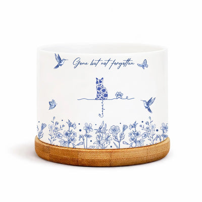 Forever Love My Adorable Pet, Line Art Toile De Jouy - Personalized Plant Pot, Gift For Loss Of Pet, Toile De Jouy Line Art