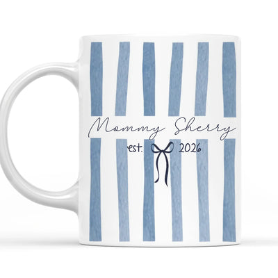 Baby Announcement - Personalized Mug, Mother's Day Gifts For Aunt, Cute Stripe Mug, Pregnancy Reveal, New Aunt Gift