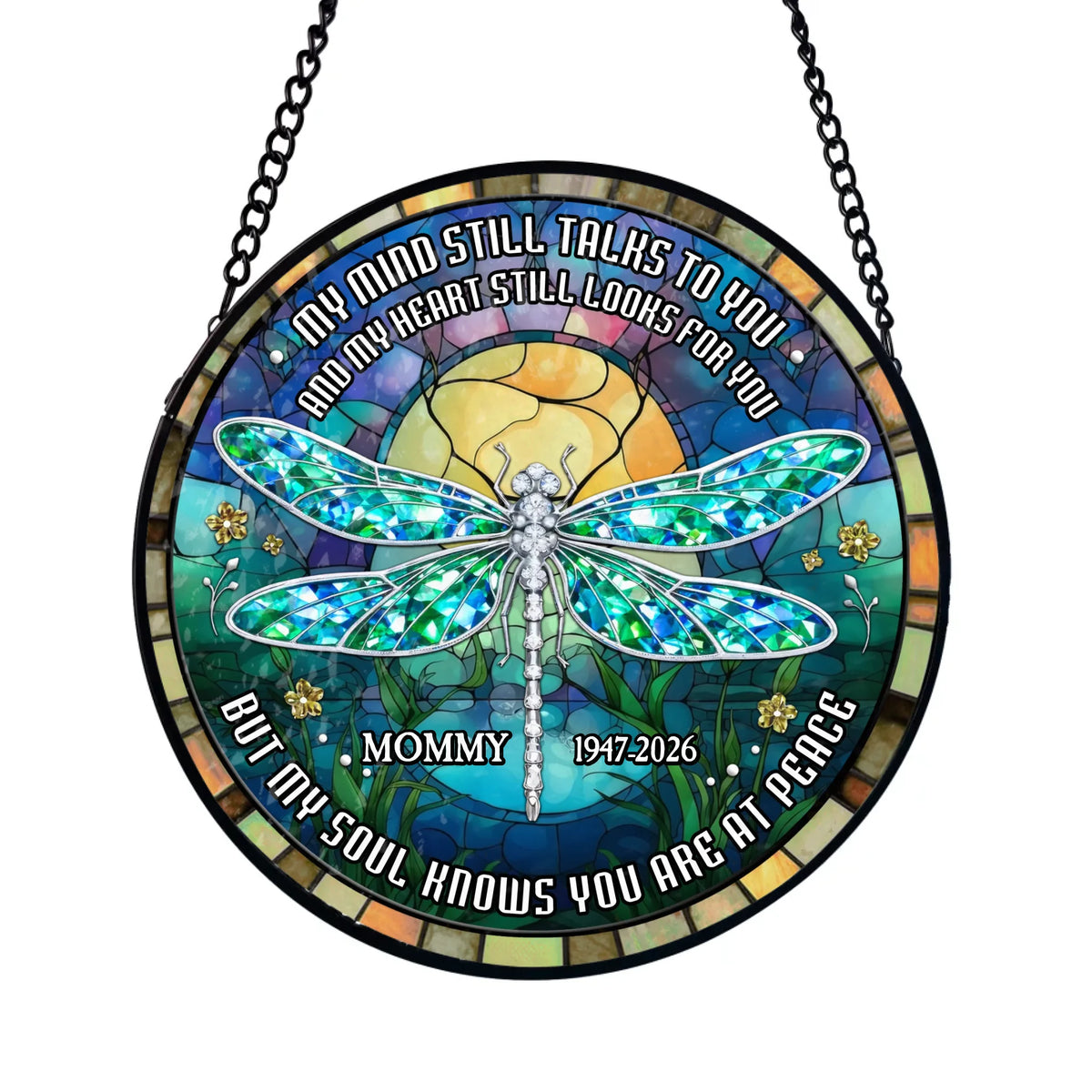 In Every Beam Of Light, I Feel You Near - Personalized Window Stained Glass, Memorial Gift, Sympathy Gift For Loss Of Loved One