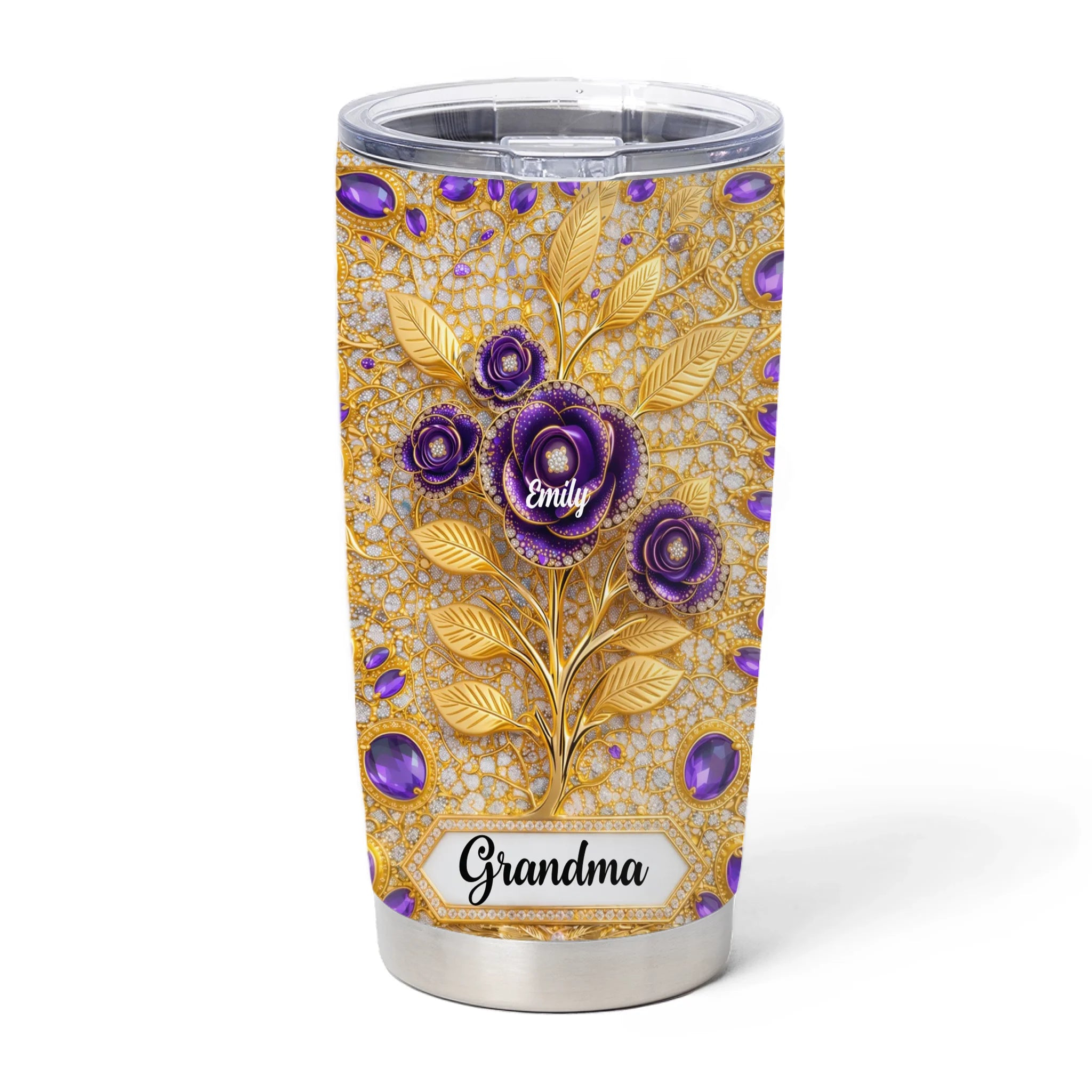 Love Grows With You, Grandma - Personalized Tumbler, Gift For Grandma, Mom, 3D Effect Tumbler Custom Kids Name