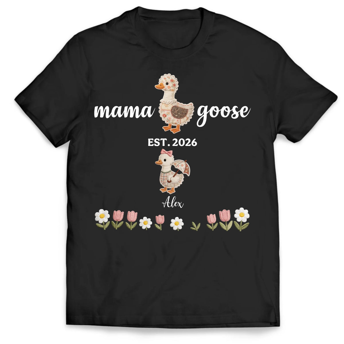 A Mama &amp; Her Little Goslings - Personalized T-Shirt, Gift For Mom, Adorable Family Love Keepsake, Heartfelt Mother’s Day Gift