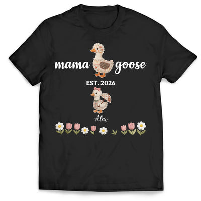A Mama & Her Little Goslings - Personalized T-Shirt, Gift For Mom, Adorable Family Love Keepsake, Heartfelt Mother’s Day Gift