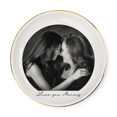 Time Pass, Our Memories Lasts Forever - Personalized Jewelry Dish, Custom Photo Gift For Mom, Grandma