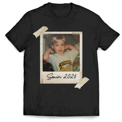 Custom Photo Senior 2026 - Personalized T-Shirt, From Baby to Graduate Tee, Class of 2026 Graduation Gift, Vintage Childhood Picture Shirt