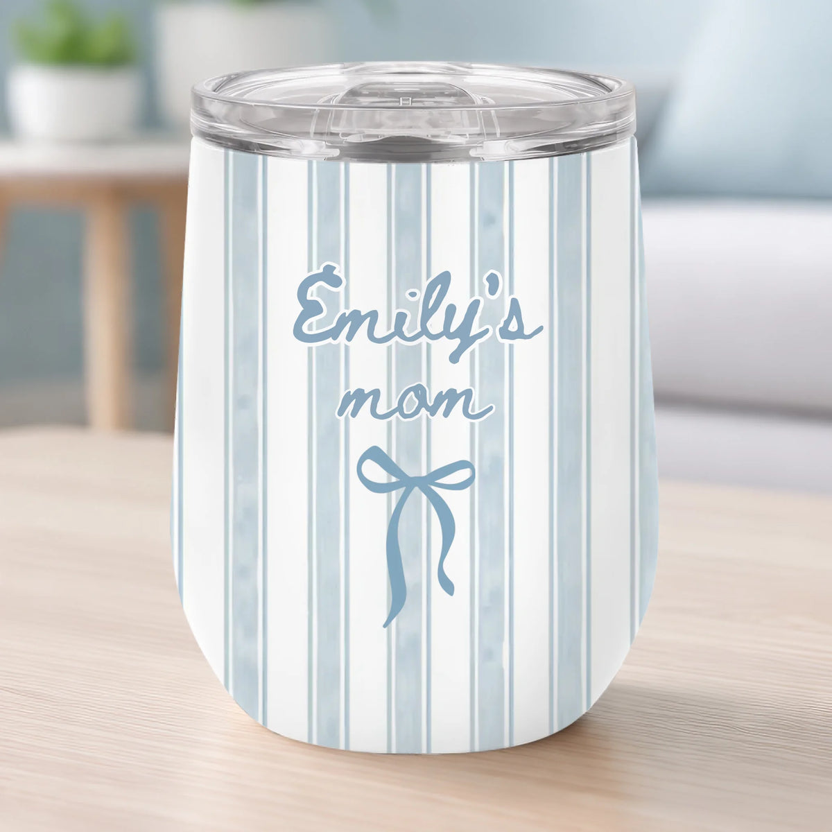First Time Mom - Personalized Mug, Gift For New Mom, Blue Stripe Mug, Future Mom Gift, New Baby Gift For Mom