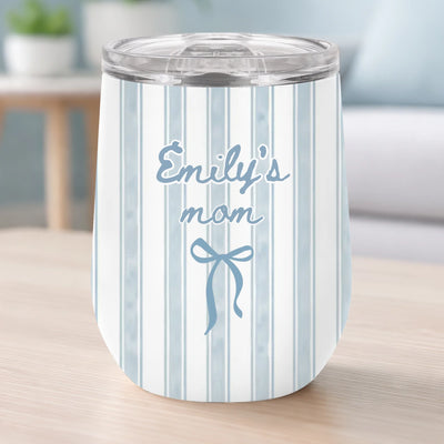 First Time Mom - Personalized Mug, Gift For New Mom, Blue Stripe Mug, Future Mom Gift, New Baby Gift For Mom