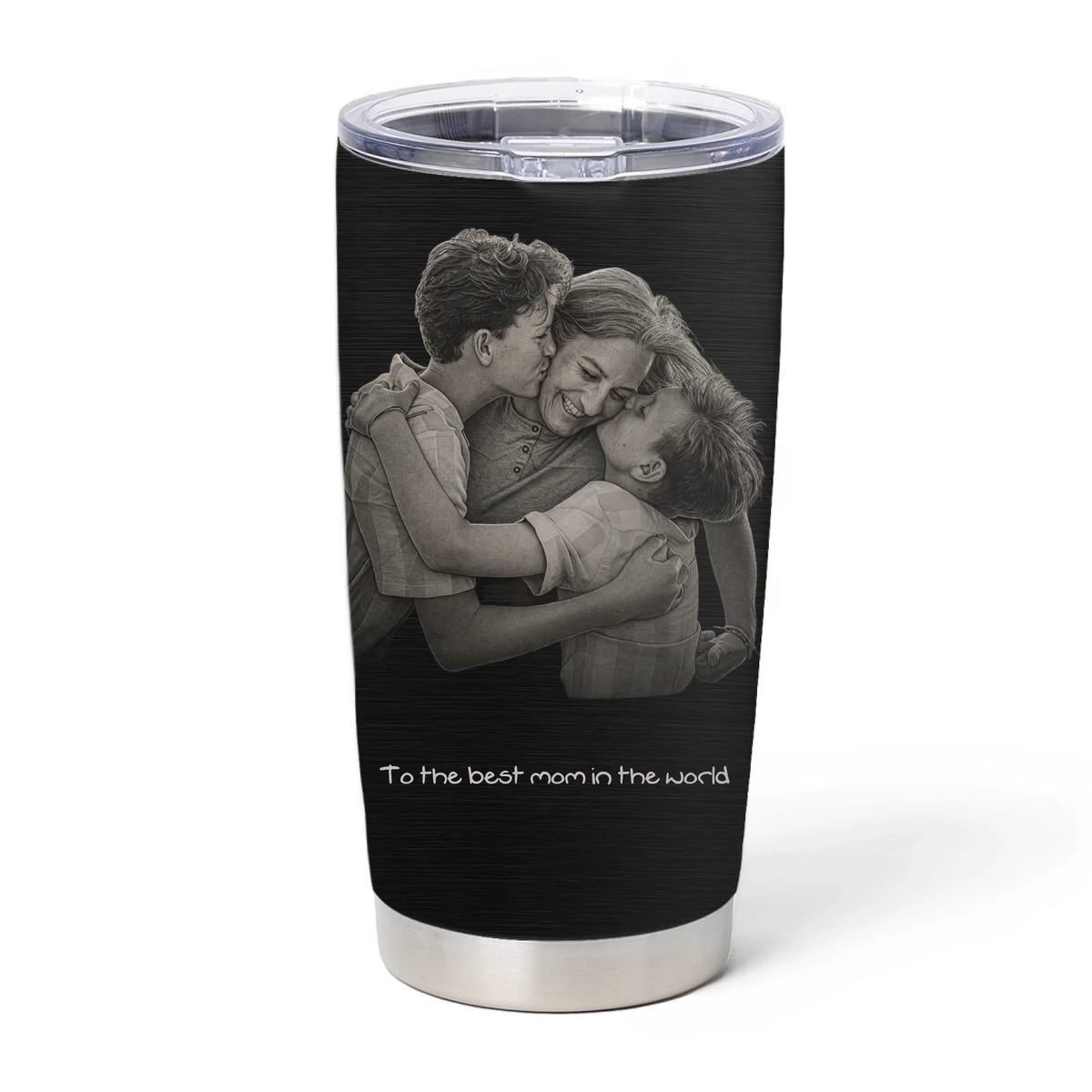 To The Best Mom In The World - Personalized Tumbler, Custom Portrait From Photo, Gift For Mom, Grandma, Family Custom Photo Gift