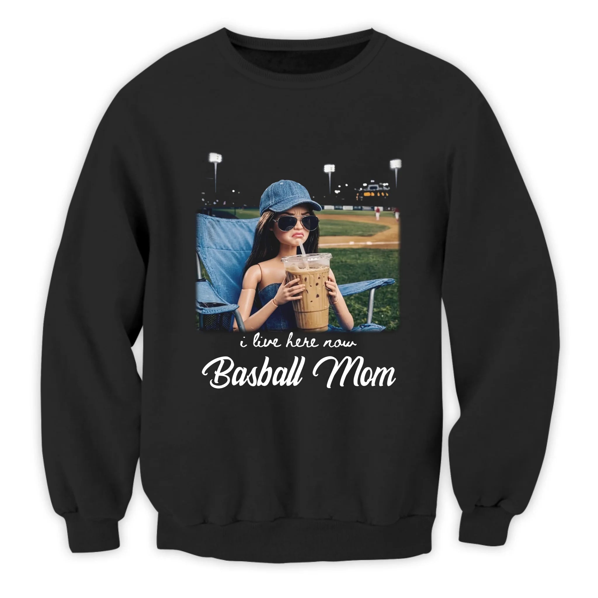 Retro I Live Here Now - Personalized T-Shirt, Doll Funny Ballfield, Baseball Barbie T-Shirt, Baseball Mom Gift