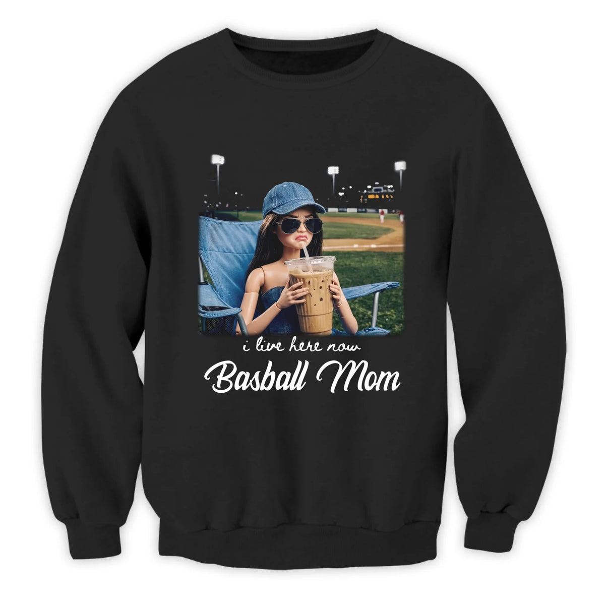 Retro I Live Here Now - Personalized T-Shirt, Doll Funny Ballfield, Baseball Barbie T-Shirt, Baseball Mom Gift